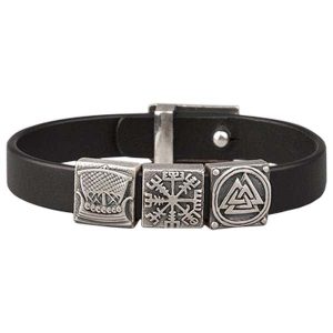 Bratara viking cuir et argent – ​​​​viking-celtic