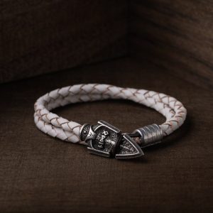 Gungnir avec Valknut Lance d’Odin sur bracelet plaqué argent