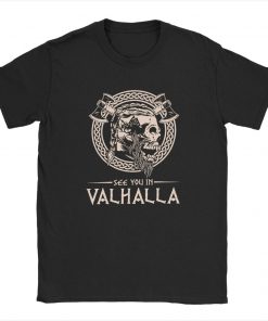 Tricou cu craniu „Peep you in Valhalla”TRICOU VIKING CRANE „SEE YOU IN VALHALLA